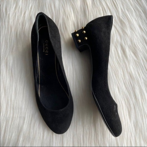 NEW Gucci Studded Suede Flats - Picture 3 of 11